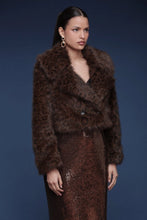 Load image into Gallery viewer, Leopard Faux Fur Cropped Coat