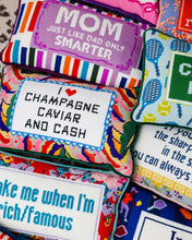 Load image into Gallery viewer, Mom Rules Needlepoint Pillow