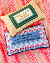 Load image into Gallery viewer, Bathroom Etiquette Needlepoint Pillow