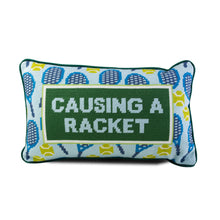Load image into Gallery viewer, Causing A Racket Needlepoint Pillow