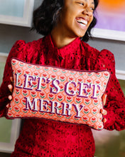 Load image into Gallery viewer, Let's Get Merry Needlepoint Pillow