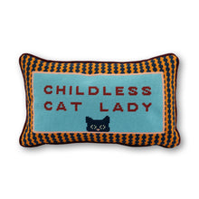 Load image into Gallery viewer, Childless Cat Lady Needlepoint Pillow
