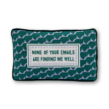 Load image into Gallery viewer, Emails Finding Me Needlepoint Pillow
