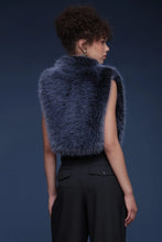 Load image into Gallery viewer, Cowl Neck Faux Fur Crop Top