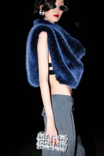 Load image into Gallery viewer, Cowl Neck Faux Fur Crop Top