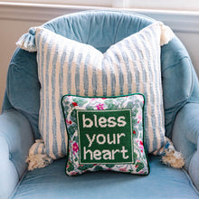 Load image into Gallery viewer, Bless Your Heart Needlepoint Pillow