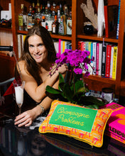 Load image into Gallery viewer, Champagne Problems Needlepoint Pillow