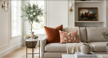 Load image into Gallery viewer, Paza Pillow Cover in Orange, Designer Pillows