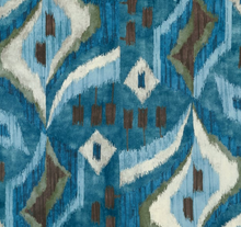 Load image into Gallery viewer, Artesian Velvet Pillow Cover in Mineral Blue, Thibaut Pillows