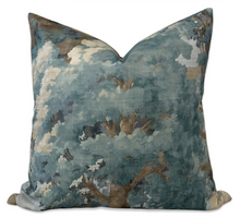 Load image into Gallery viewer, Woodland Clearing Pillow Cover in Spa Blue, Thibaut Pillows