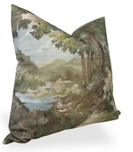 Load image into Gallery viewer, Woodland Clearing Pillow Cover in Green, Thibaut Pillows
