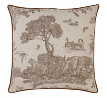 Load image into Gallery viewer, Western Toile Pillow Cover in Sepia Brown, Schumacher Textiles