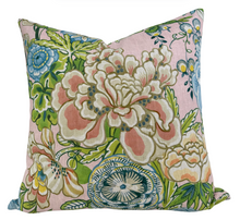 Load image into Gallery viewer, Peony Garden Floral Pillow Cover in Blush, Thibaut Pillows