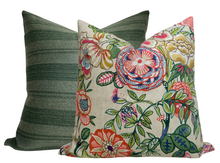 Load image into Gallery viewer, Peony Garden Floral Pillow Cover in Beige, Thibaut Pillows