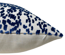 Load image into Gallery viewer, Les Touches Velvet Pillow Cover in Blue