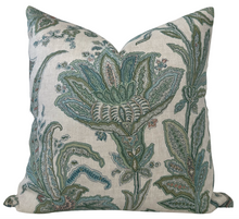 Load image into Gallery viewer, Breckenridge Floral Pillow Cover in Sage, Thibaut Pillows
