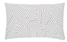 Load image into Gallery viewer, Deconstructed Stripe Pillow Cover in Black, Linen Pillows, Schumacher Textiles