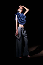 Load image into Gallery viewer, Cowl Neck Faux Fur Crop Top