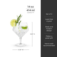Load image into Gallery viewer, Raye Angled Crystal Gin & Tonic Glasses Set of 4