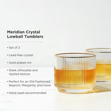 Load image into Gallery viewer, Meridian Crystal Lowball Tumblers Set of 2