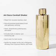 Load image into Gallery viewer, Art Deco Cocktail Shaker in Gold