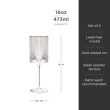 Load image into Gallery viewer, Meridian Crystal Wine Glasses Set of 2