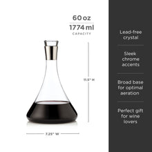 Load image into Gallery viewer, Irving Chrome-Rimmed Crystal Decanter