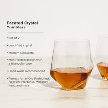 Load image into Gallery viewer, Seneca Faceted Crystal Tumblers Set of 2