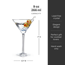 Load image into Gallery viewer, Admiral Crystal Martini Glasses