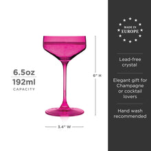 Load image into Gallery viewer, Reserve Nouveau Crystal Coupe Glasses in Berry Set of 2