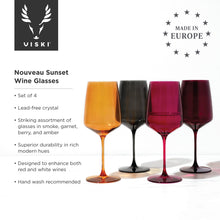 Load image into Gallery viewer, Reserve Nouveau Crystal Wine Glasses in Sunset Set of 4