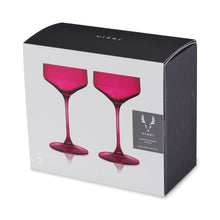 Load image into Gallery viewer, Reserve Nouveau Crystal Coupe Glasses in Berry Set of 2