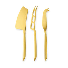 Load image into Gallery viewer, Cheese Knives in Gold Set of 3