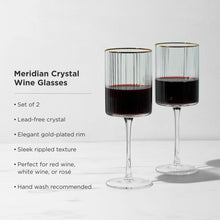 Load image into Gallery viewer, Meridian Crystal Wine Glasses Set of 2