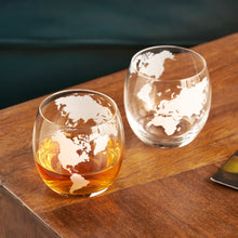 Load image into Gallery viewer, Globe Whiskey Tumblers Set of 2