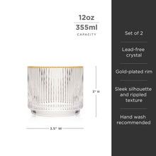 Load image into Gallery viewer, Meridian Crystal Lowball Tumblers Set of 2