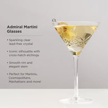 Load image into Gallery viewer, Admiral Crystal Martini Glasses