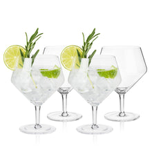 Load image into Gallery viewer, Raye Angled Crystal Gin & Tonic Glasses Set of 4