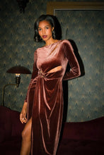 Load image into Gallery viewer, Velvet Cutout Drape Maxi Dress
