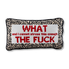 Load image into Gallery viewer, WTF Needlepoint Pillow
