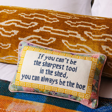 Load image into Gallery viewer, Sharpest Tool Needlepoint Pillow
