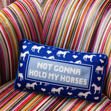 Load image into Gallery viewer, Hold My Horses Needlepoint Pillow
