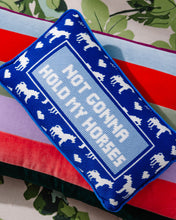 Load image into Gallery viewer, Hold My Horses Needlepoint Pillow
