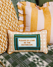 Load image into Gallery viewer, Bathroom Etiquette Needlepoint Pillow
