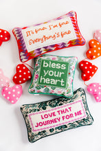 Load image into Gallery viewer, Bless Your Heart Needlepoint Pillow
