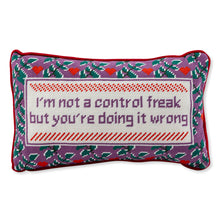 Load image into Gallery viewer, Control Freak Needlepoint Pillow
