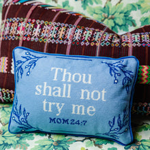 Load image into Gallery viewer, Try Me Needlepoint Pillow
