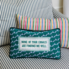 Load image into Gallery viewer, Emails Finding Me Needlepoint Pillow
