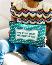 Load image into Gallery viewer, Emails Finding Me Needlepoint Pillow
