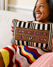 Load image into Gallery viewer, Can I Kick It Needlepoint Pillow
